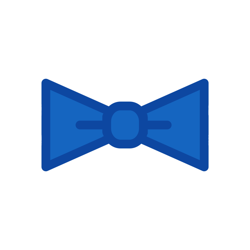 The campaign bow tie mark in blue on a transparent background.